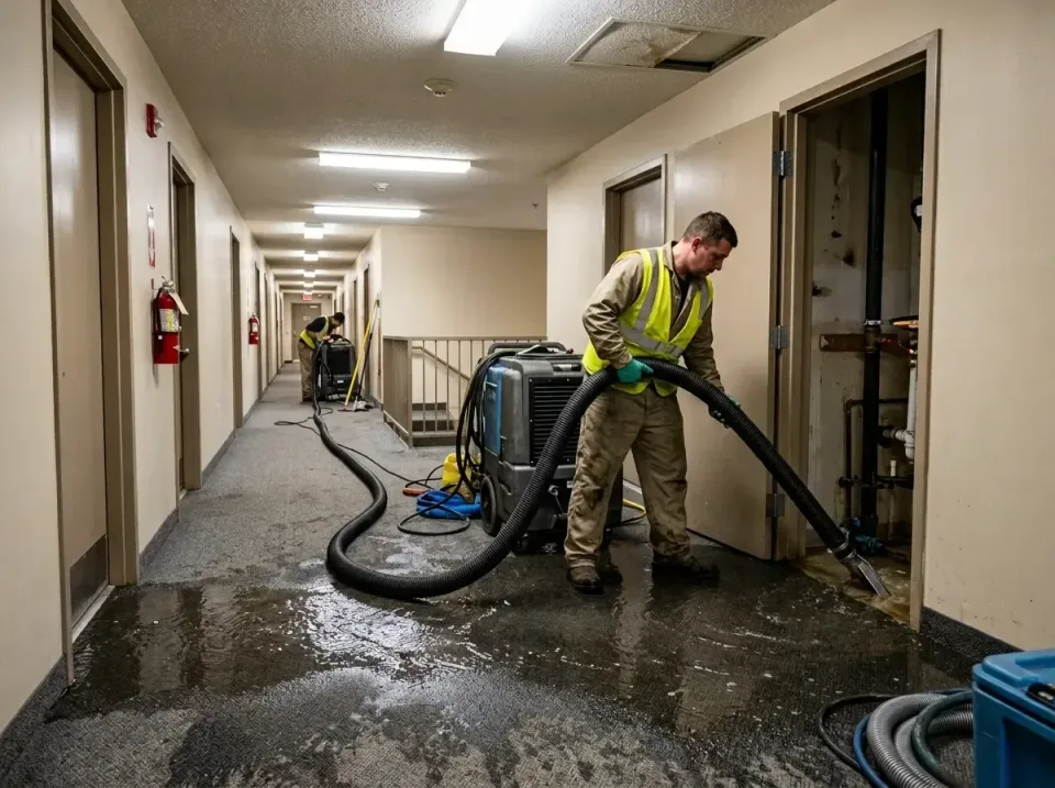 multi-unit-apartment-hallway-f-005 — frequently asked questions, Emergency Burst Pipe Water Extraction & Removal in Saw Cree…